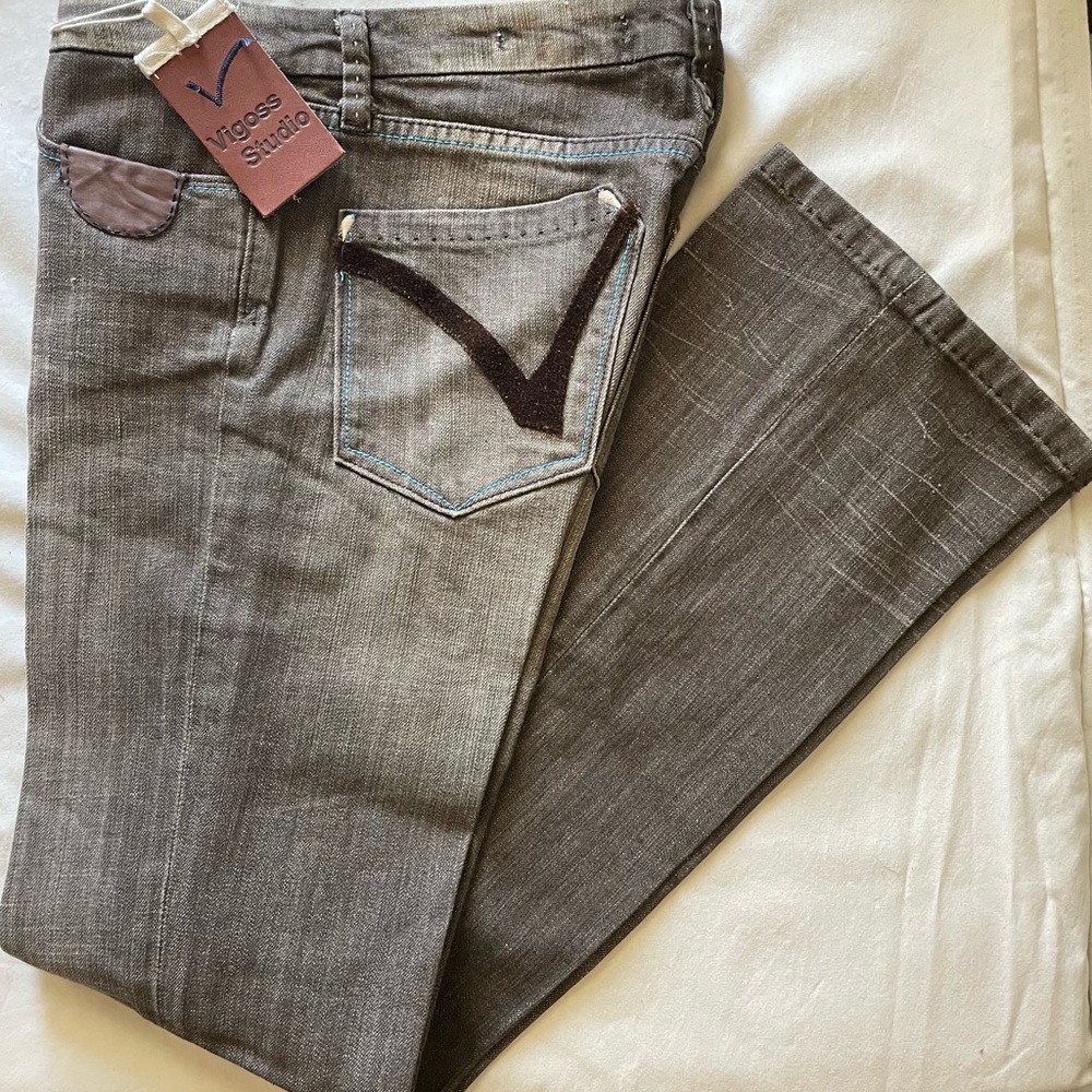 Vigoss Studio Brown Jeans with Unique Pocket Design